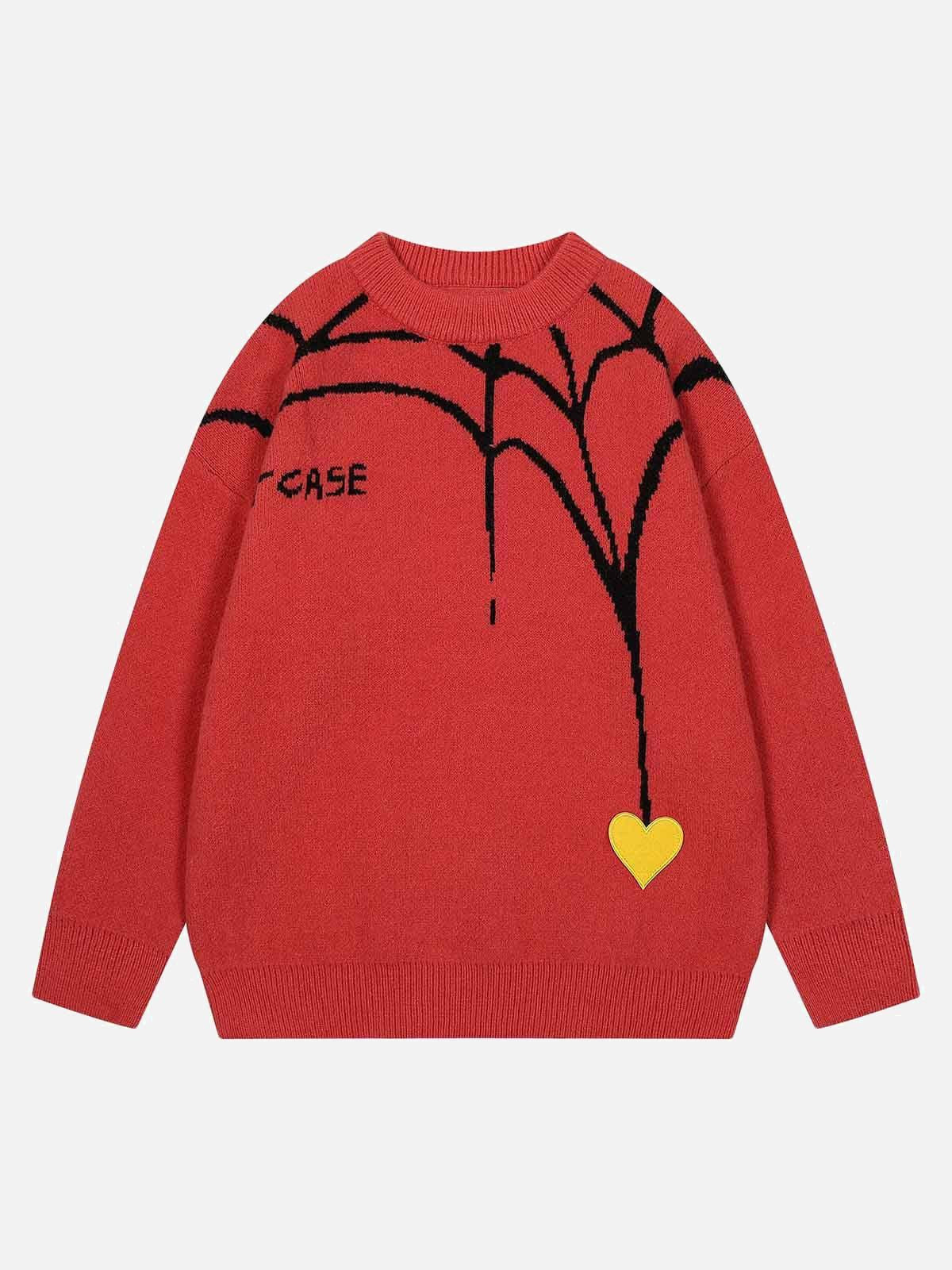 Concert Outfit Spider&Heart Knit Crew Neck Sweater Concert Outfit Spider&Heart Knit Crew Neck Sweater