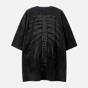 Concert Outfit Spine Skeleton Print Tee