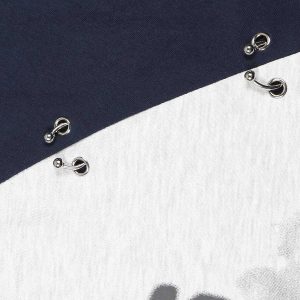 Concert Outfit Splatter Eyelet Studded Long Sleeve T-Shirt