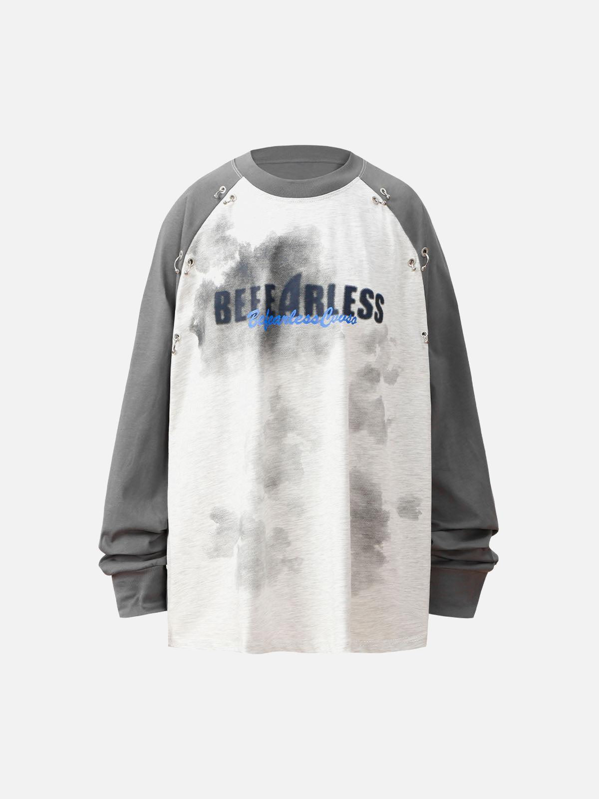 Concert Outfit Splatter Eyelet Studded Long Sleeve T-Shirt Concert Outfit Splatter Eyelet Studded Long Sleeve T-Shirt