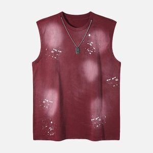 Concert Outfit Splatter Paint Necklace Vest