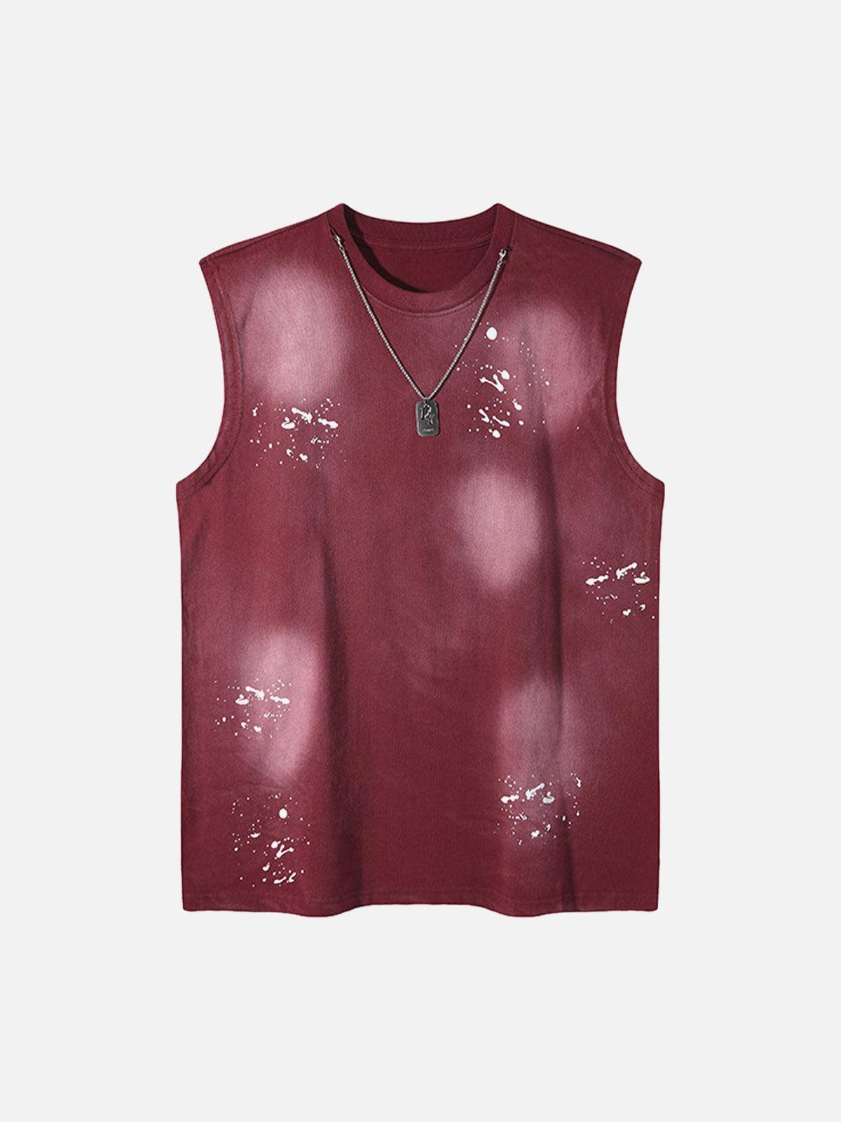 Concert Outfit Splatter Paint Necklace Vest Concert Outfit Splatter Paint Necklace Vest