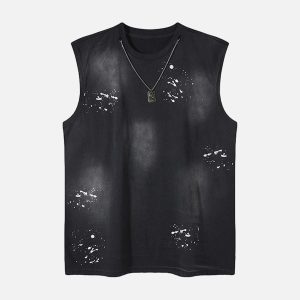 Concert Outfit Splatter Paint Necklace Vest