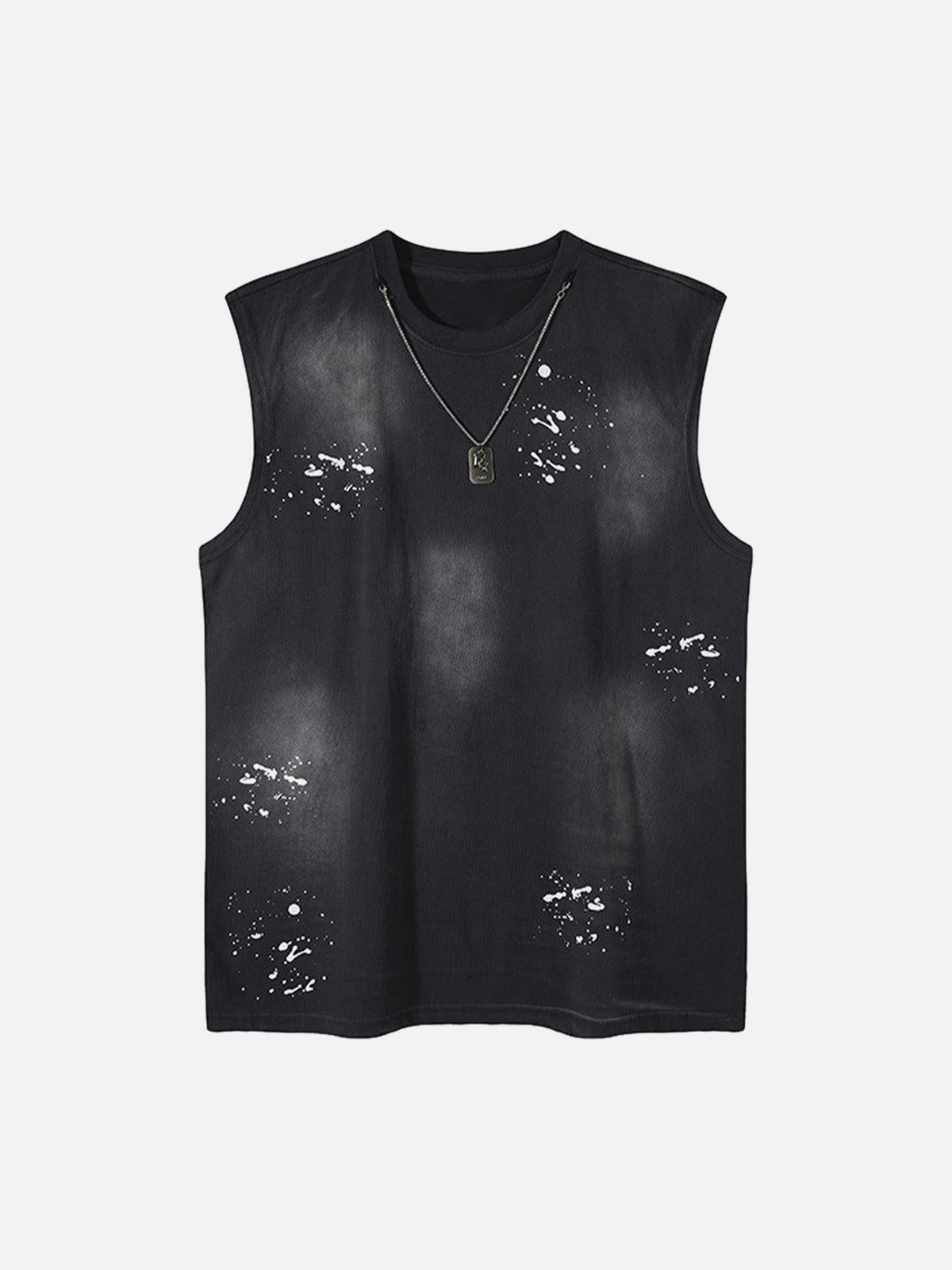 Concert Outfit Splatter Paint Necklace Vest Concert Outfit Splatter Paint Necklace Vest
