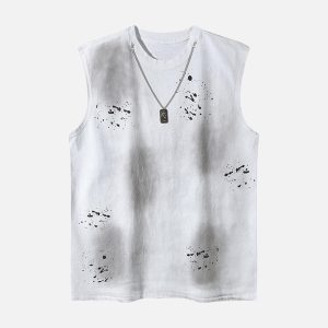 Concert Outfit Splatter Paint Necklace Vest