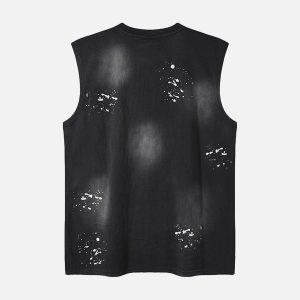 Concert Outfit Splatter Paint Necklace Vest