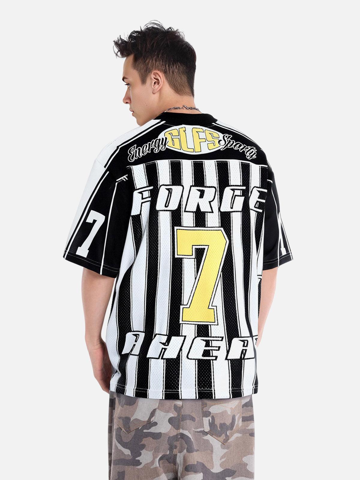 Concert Outfit Sports Letter Stripe Print Jersey T-Shirt Concert Outfit Sports Letter Stripe Print Jersey T-Shirt