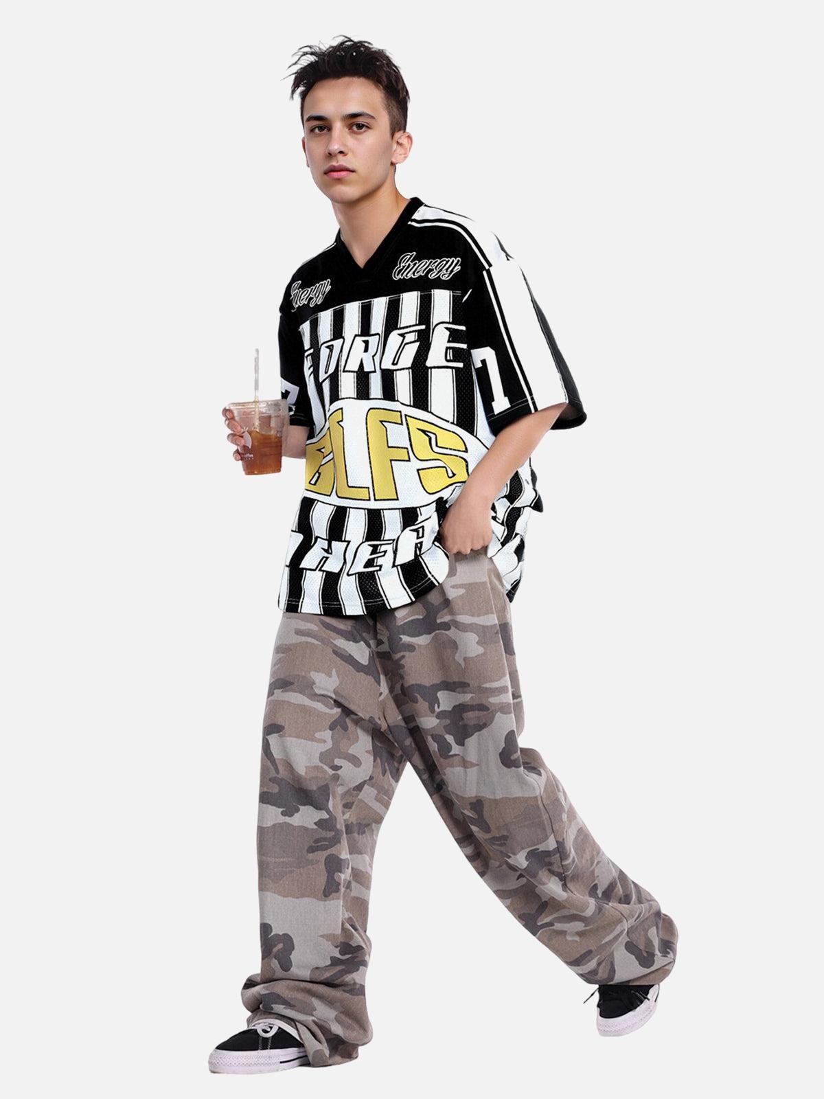 Concert Outfit Sports Letter Stripe Print Jersey T-Shirt Concert Outfit Sports Letter Stripe Print Jersey T-Shirt