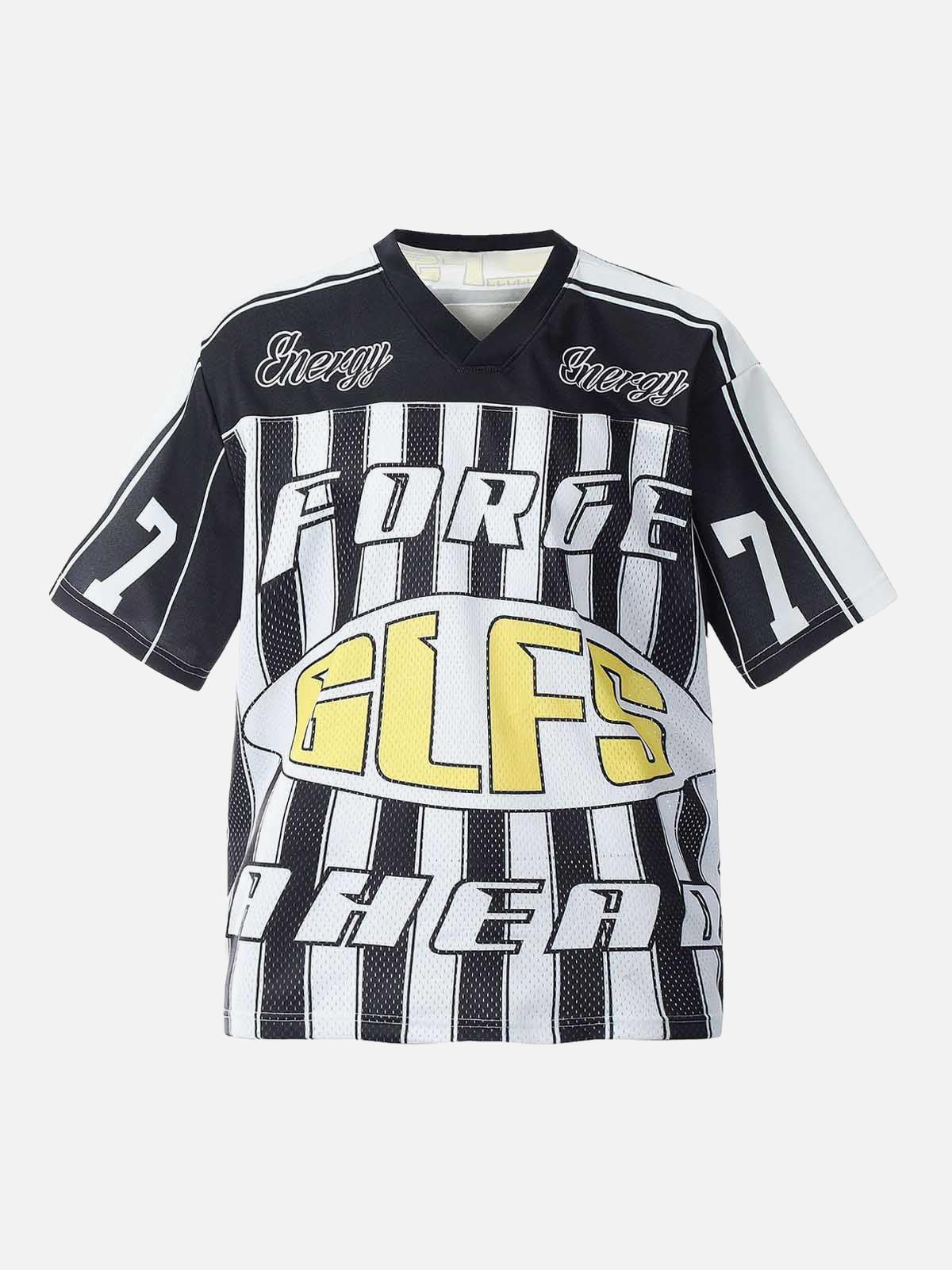 Concert Outfit Sports Letter Stripe Print Jersey T-Shirt Concert Outfit Sports Letter Stripe Print Jersey T-Shirt