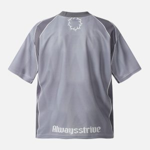 Concert Outfit Sports Patchwork Jersey Letter Print T-Shirt