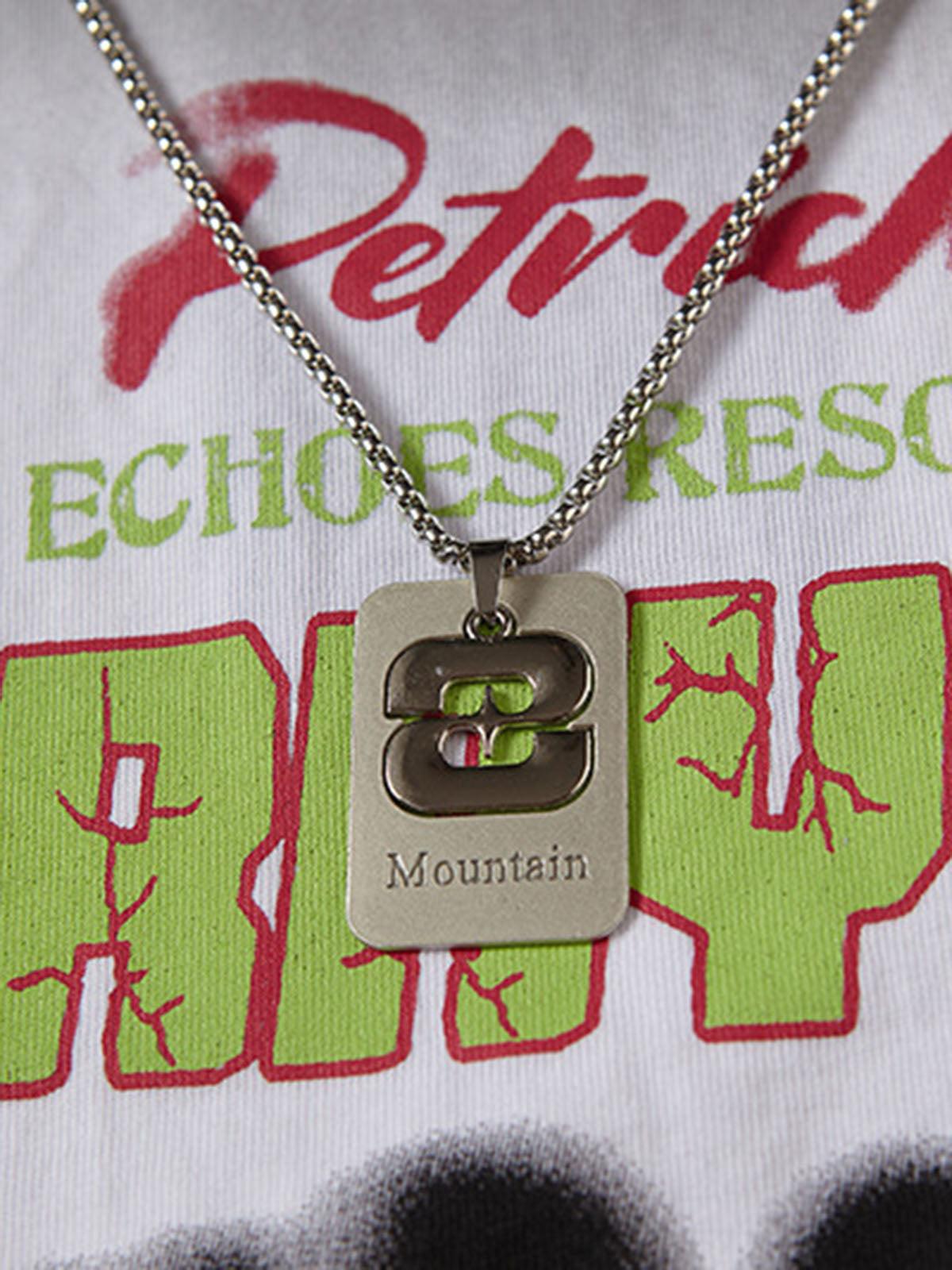 Concert Outfit Spray- Painted Letter Print Necklace Vest Concert Outfit Spray- Painted Letter Print Necklace Vest