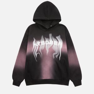 Concert Outfit Spray Smoke Gradient Hoodie