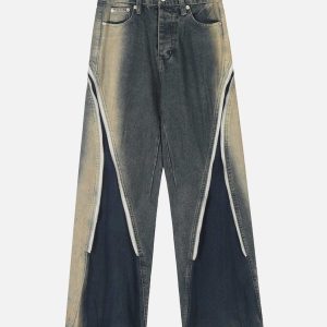 Concert Outfit Sprayed Gradient Wide Leg Jeans