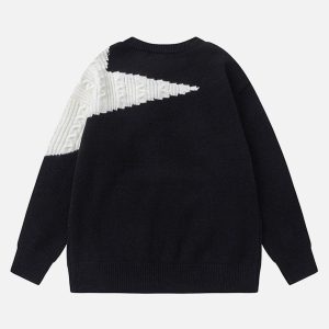 Concert Outfit Star Contrast Knit Sweater