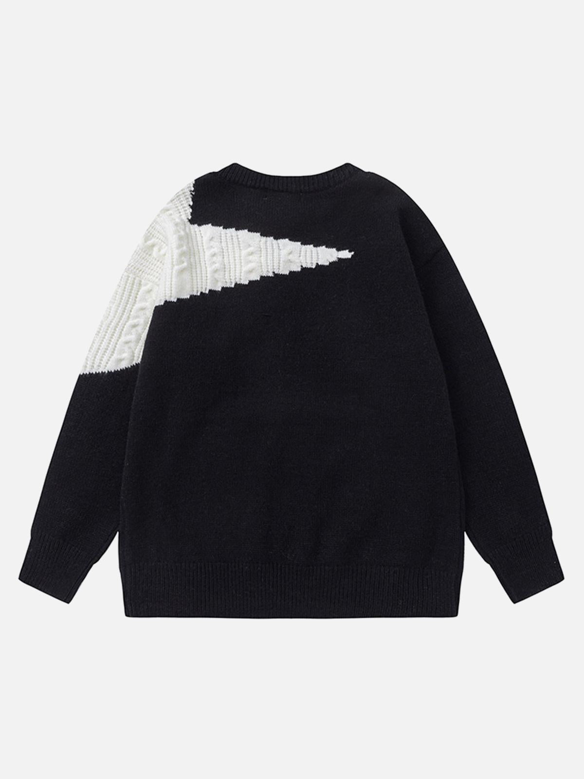 Concert Outfit Star Contrast Knit Sweater Concert Outfit Star Contrast Knit Sweater