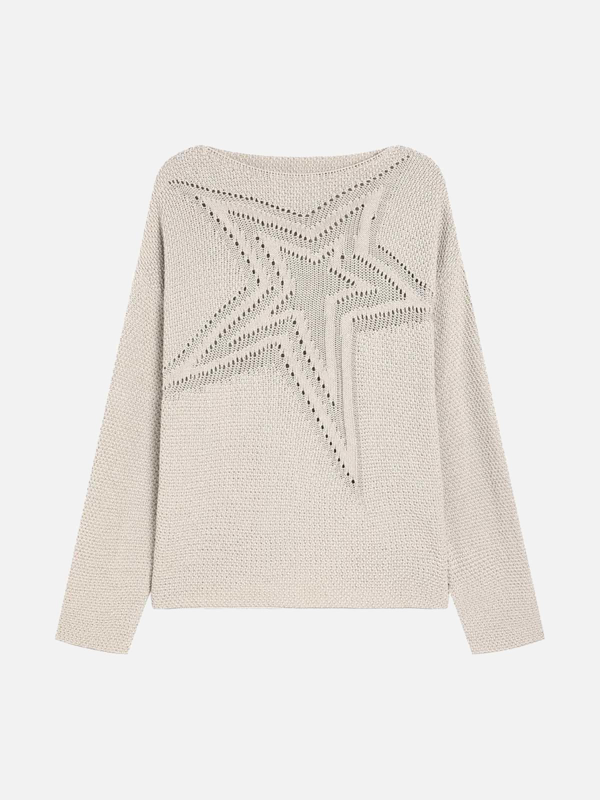 Concert Outfit Star Cutout Boatneck Sweater Concert Outfit Star Cutout Boatneck Sweater