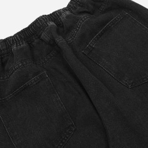 Concert Outfit Star Embroidered Elastic Waist Jeans