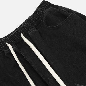 Concert Outfit Star Embroidered Elastic Waist Jeans