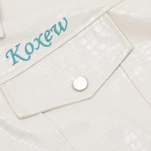 Concert Outfit Star Embroidered PU Leather Jacket