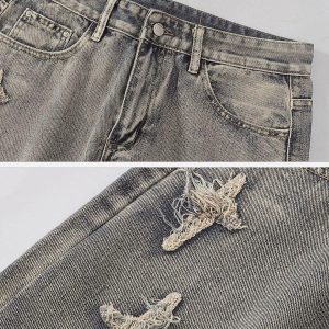 Concert Outfit Star Embroidered Washed Jeans