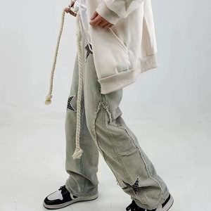 Concert Outfit Star Embroidery Jeans