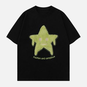 Concert Outfit Star Embroidery Tee