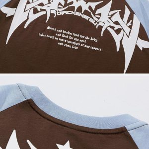 Concert Outfit Star Gothic Leeter Print Tee