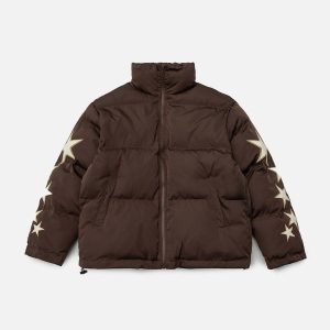 Concert Outfit Star Letter Embroidery Winter Coat