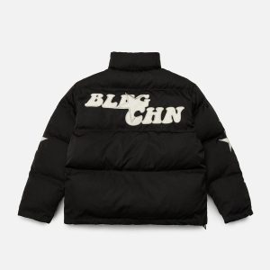 Concert Outfit Star Letter Embroidery Winter Coat