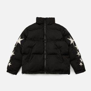 Concert Outfit Star Letter Embroidery Winter Coat
