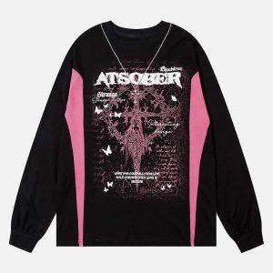 Concert Outfit Star Necklace Cross Graphic Long Sleeve T-Shirt
