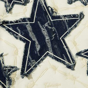 Concert Outfit Star Patch Embroidered Hooded Fleece Sweatshirt