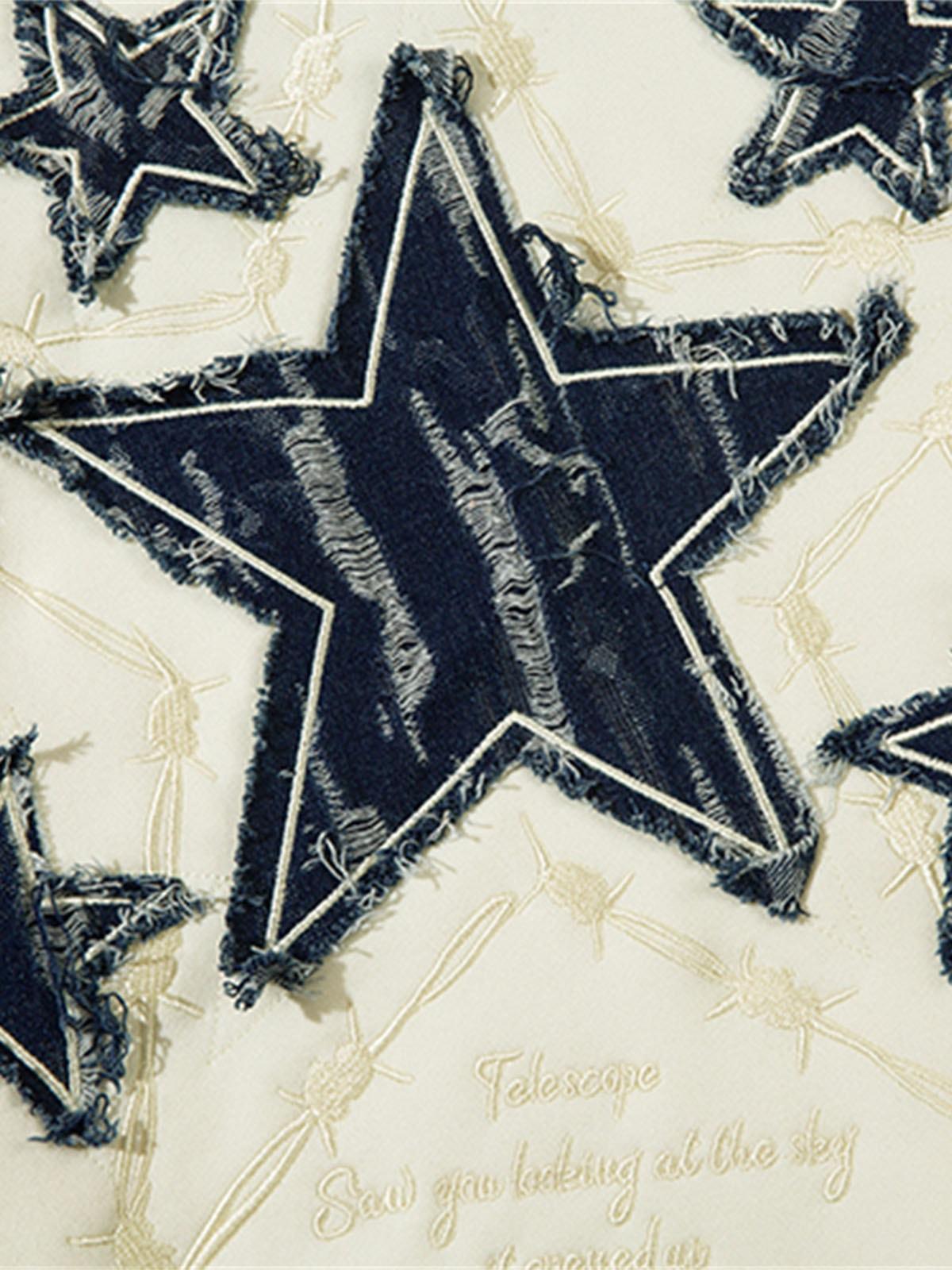 Concert Outfit Star Patch Embroidered Hooded Fleece Sweatshirt Concert Outfit Star Patch Embroidered Hooded Fleece Sweatshirt