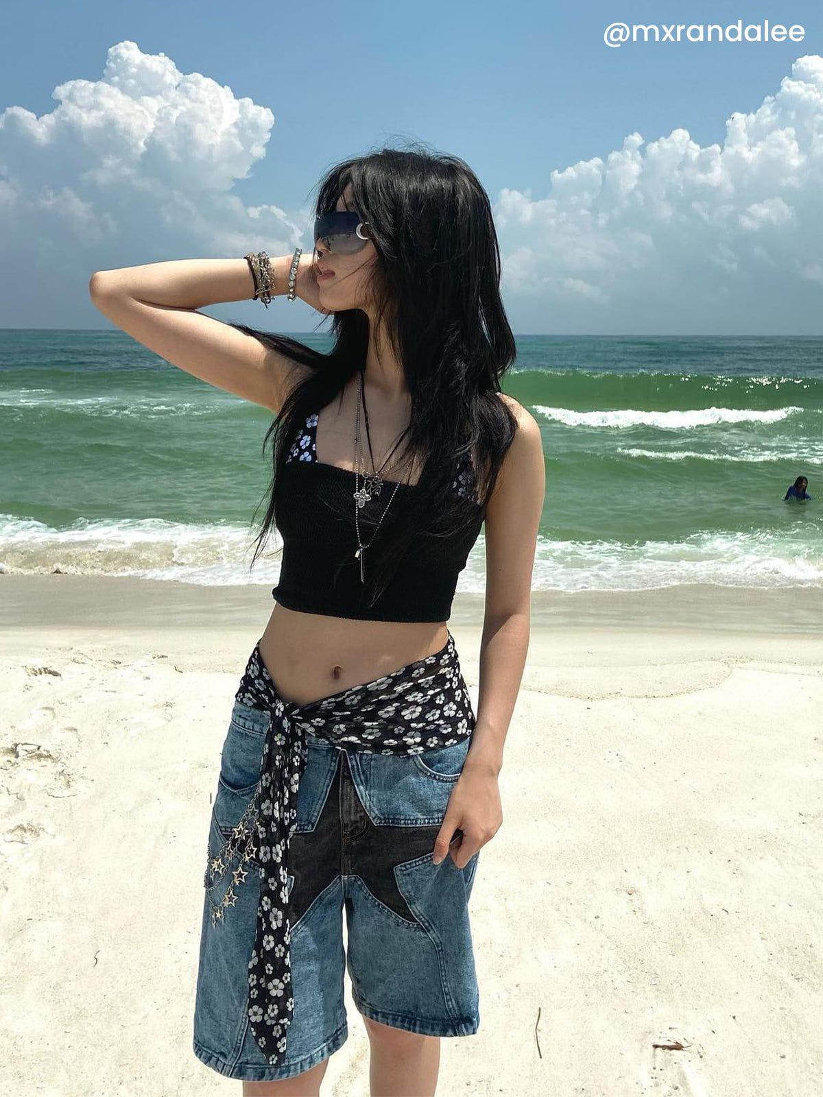 Concert Outfit Star Patchwork Jorts Concert Outfit Star Patchwork Jorts