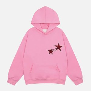 Concert Outfit Star Print Hoodie 'KENVIBE'