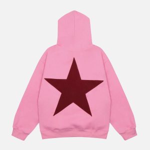 Concert Outfit Star Print Hoodie 'KENVIBE'