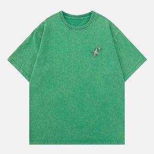 Concert Outfit Star Print Washed Tee