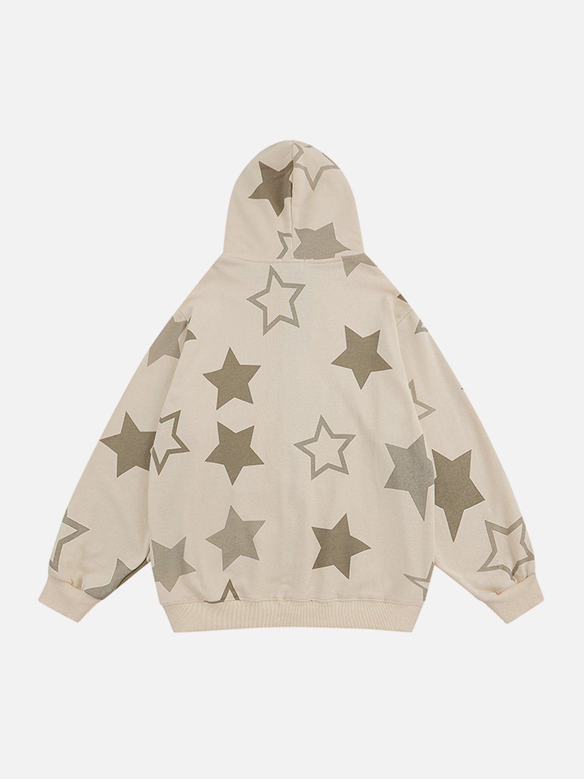 Concert Outfit Star Print Zipper Hoodie Concert Outfit Star Print Zipper Hoodie