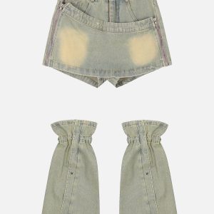 Concert Outfit Star Rivet Leg Sleeves Jorts