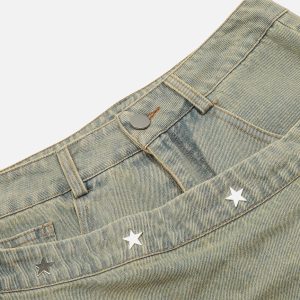 Concert Outfit Star Rivet Leg Sleeves Jorts