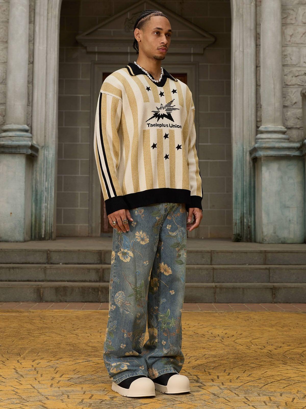 Concert Outfit Star Rugby Striped Sweater Concert Outfit Star Rugby Striped Sweater