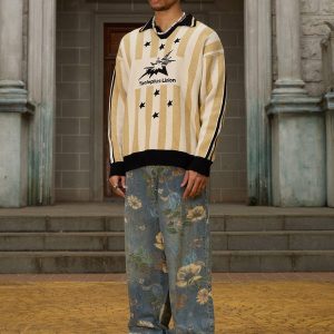 Concert Outfit Star Rugby Striped Sweater