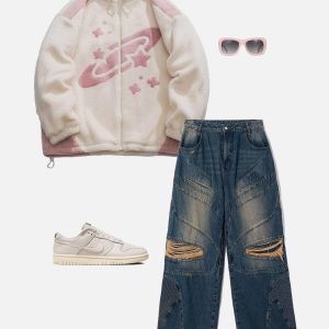 Concert Outfit Star Sky Sherpa Coat