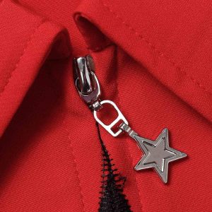 Concert Outfit Star Zipper Design Shirt