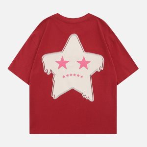 Concert Outfit Stars Flocked Graphic Tee