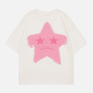 Concert Outfit Stars Flocked Graphic Tee