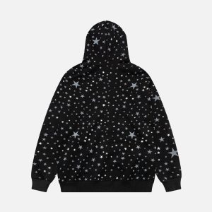 Concert Outfit Stars Full Print Zip-Up Hoodie