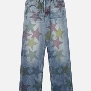 Concert Outfit Stars Print Jeans