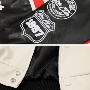 Concert Outfit Stitching Color Motorcycle Jacket