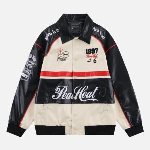 Concert Outfit Stitching Color Motorcycle Jacket